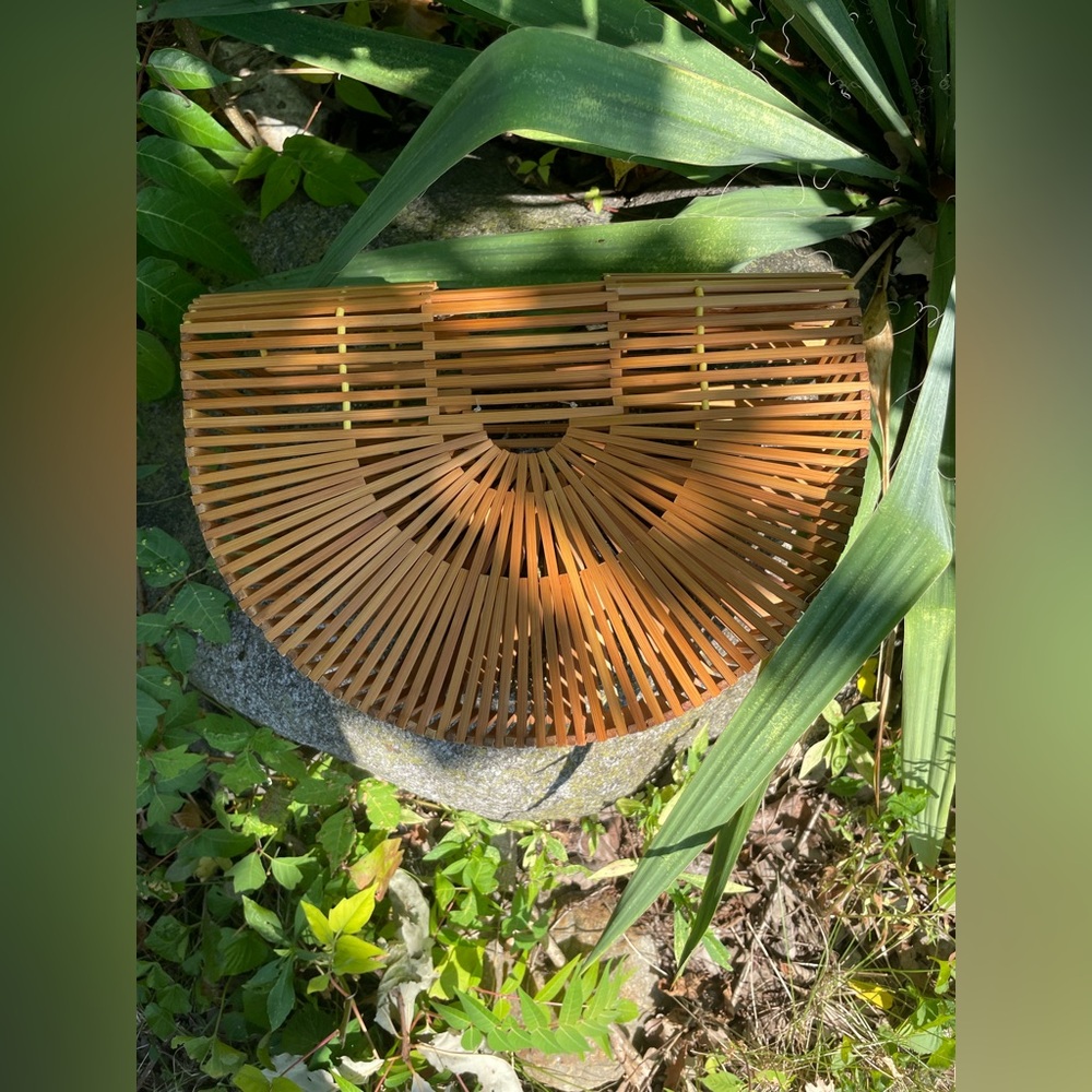 Vintage Bamboo Half-Moon Cage Bag - Picture 15 of 16